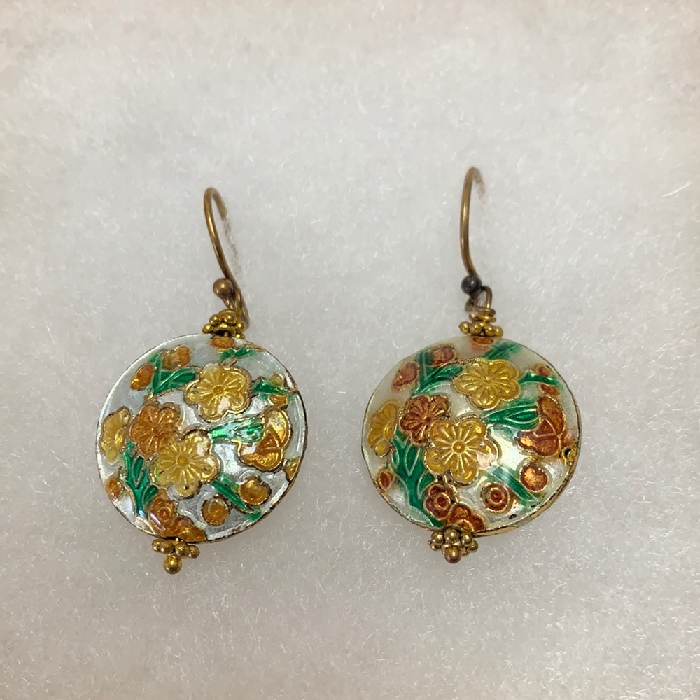 Handmade floral design earrings